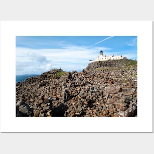 The Cairns in front of the Neist Point Lighthouse, Isle of Skye, Scotland Posters and Art